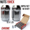 Nuts 19Hexagon 12X1.25 Chrome W/O Washer Close Type