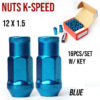 Nuts K Speed 12X1.5 Blue W/O Washer Open Type