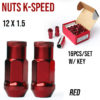 Nuts K Speed 12X1.5 Red W/O Washer Open Type